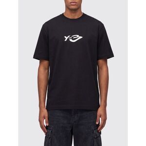 Y-3 Men Y-3 Cotton Crewneck T-Shirt With Contrast Logo Print On The Back